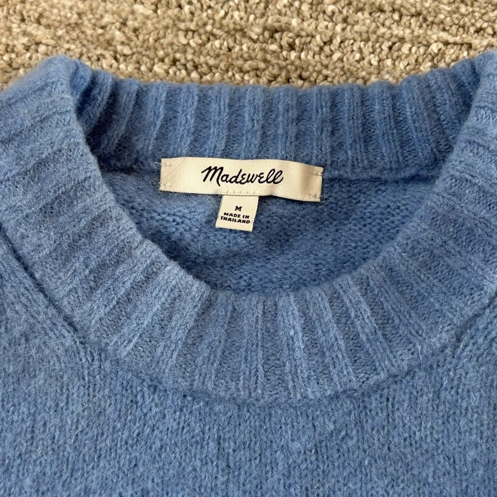 NEW CONDITION! MADEWELL CLOUDSOFT CREW NECK SWEATER in Hydrangea Blue. Sz.MED - Picture 8 of 12